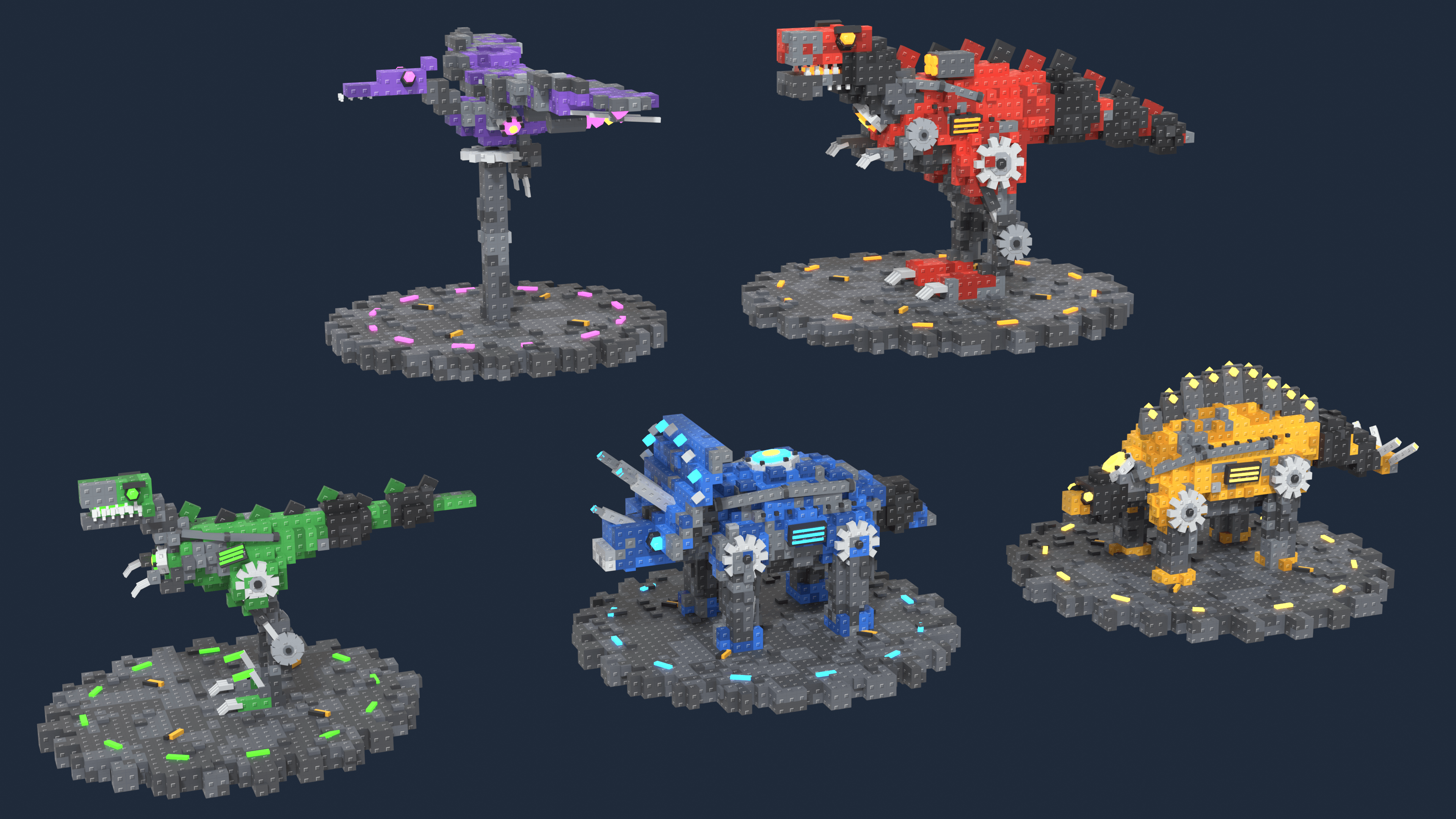 🦖 Mechanical Dinosaurs 3D Model Pack – Roblox Studio Assets